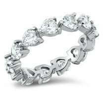 Clear CZ Eternity Halo Promise Ring .925 Sterling Silver Band White Jewelry Female Size 6