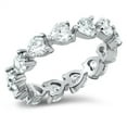 thumbnail image 1 of Clear CZ Eternity Halo Promise Ring .925 Sterling Silver Band White Jewelry Female Size 8, 1 of 4