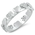 thumbnail image 1 of Clear CZ Heart Crown Tiara Promise Ring .925 Sterling Silver Band White Jewelry Female Size 5, 1 of 4