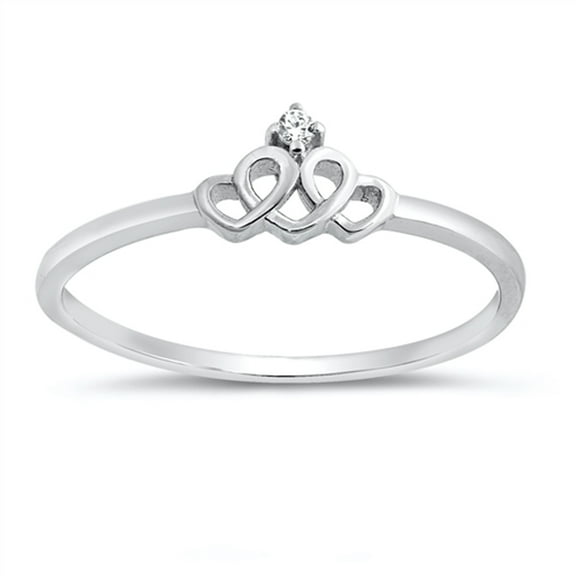 Clear CZ Infinity Heart Knot Promise Ring .925 Sterling Silver Band White Jewelry Female Size 5