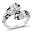 thumbnail image 1 of Clear CZ Micro Pave Wave Cluster Ring ( Sizes 5 6 7 8 9 10 ) New .925 Sterling Silver Band Rings (Size 7), 1 of 4
