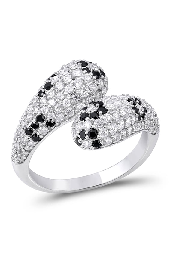 Clear CZ Micro Pave Wave Cluster Ring ( Sizes 5 6 7 8 9 10 ) New .925 Sterling Silver Band Rings (Size 8)
