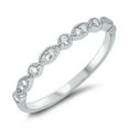 thumbnail image 1 of Clear CZ Multi-Shape Half Eternity Ring Sterling Silver Size 7, 1 of 3