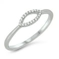 thumbnail image 1 of Clear CZ Open Marquise Design Ring Sterling Silver Size 6, 1 of 3