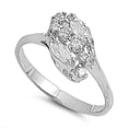 thumbnail image 1 of Clear CZ Oval Marquise Wedding Ring .925 Sterling Silver Band White Jewelry Female Size 7, 1 of 4