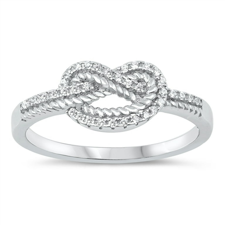 Sterling Silver Roped Infinity CZ Band Sterling Silver Roped Infinity CZ Band
