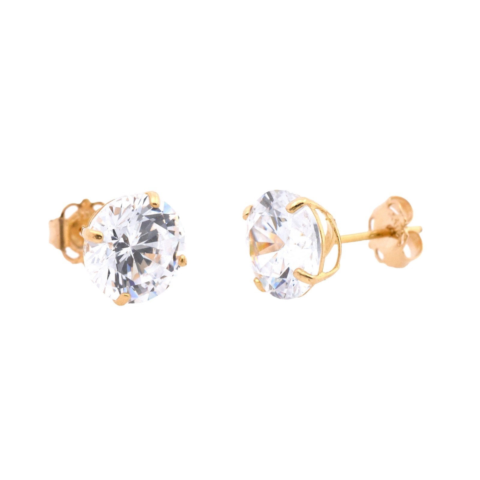 Queenberry Rhodium Plated 925 Sterling Silver Round CZ Stud Earrings – 5mm Clear Crystal Studs For Everyday Wear - View #9