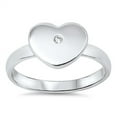 thumbnail image 1 of Clear CZ Single Stone Heart Shape Ring Sterling Silver Size 6, 1 of 3