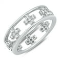thumbnail image 1 of Clear CZ Square Cross Open Eternity Ring 925 Sterling Silver Band White Jewelry Female Size 9, 1 of 4