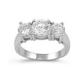 thumbnail image 1 of Clear CZ Triple Round Wedding Ring .925 Sterling Silver Band White Jewelry Female Size 10, 1 of 4