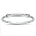 thumbnail image 1 of Clear CZ Vintage Style Studded Coil Ring .925 Sterling Silver Band White Jewelry Female Size 8, 1 of 4