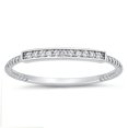 thumbnail image 1 of Clear CZ Vintage Style Studded Coil Ring .925 Sterling Silver Band White Jewelry Female Size 9, 1 of 4