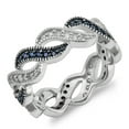thumbnail image 1 of Clear CZ Wave Eternity Stackable Ring Sterling Silver Band White 925 Jewelry Female Size 9, 1 of 4