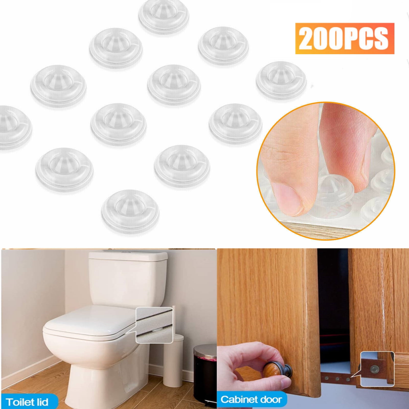 Clear Door Bumper Pads 200PCS 13mm SelfAdhesive Rubber