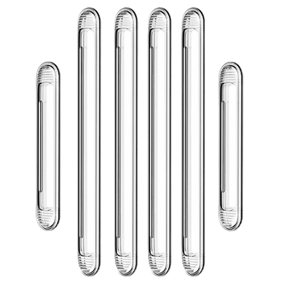 Clear Cabinet Door Bumpers Wall Protector from Furniture Chair Back Rail Adhesive Chair Wall Protector for Drawer Bumpers, Glass Table Top, Laptop, Toilet Lids (4Long2Short)