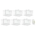 thumbnail image 1 of Clear Cake Box, 6 Pack 9"x9"x6" Tall Cake Boxes with Ribbon for 6 Inch Cake Packing Carry for Birthday (White), 1 of 6