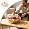 thumbnail image 1 of Clear Candy Bowl with Secure Lid, Large Transparent Fruit Serving Bowl, Food Grade Storage Container for Snacks, Cookie, Coffee Table Home Decor, 1 of 6