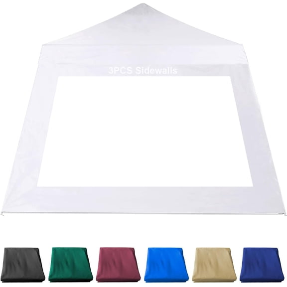 Clear Canopy Sidewalls for 10x10 Slant Leg Pop Up Tent,3 Pack Sunwalls Only,(White)