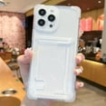 thumbnail image 1 of Clear Card Holder Case for iPhone 14 Pro Max, Four-Corners Shockproof Wallet Case, Anti-Yellowing TPU Scratch Resistant Credit Card Slot Slim Protective Phone Cover for iPhone 14 Pro Max, Clear, 1 of 9