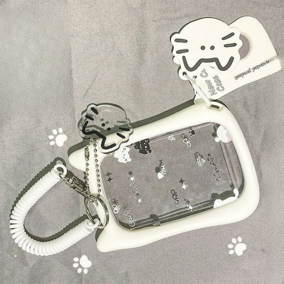 Clear Card Holder Keychain Holder Card Sleeves Water Resistant Bus Card Covers