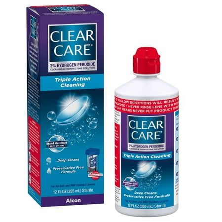 Clear Care CARE Cleaning & Disinfection Solution with Lens Case, Clear, 12 Fl Oz