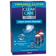 Clear Care Contact Lens Cleaning and Disinfecting Liquid Solution, Twin