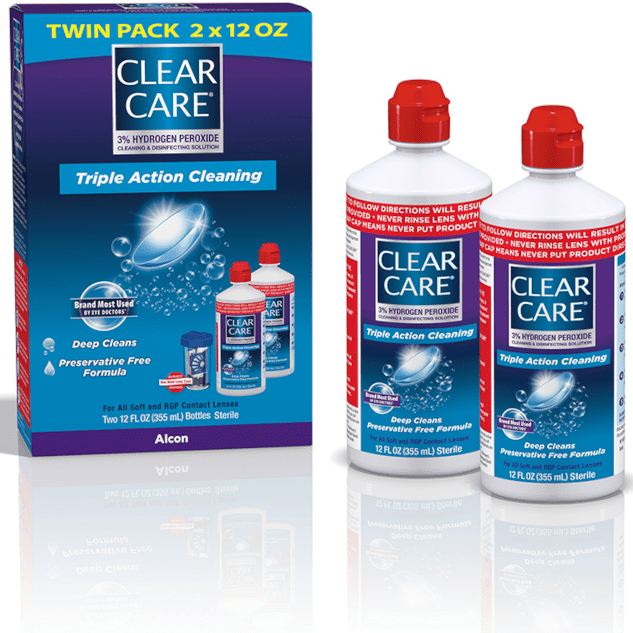 (4 pack) Clear Care Contact Lens Cleaning and Disinfecting Liquid