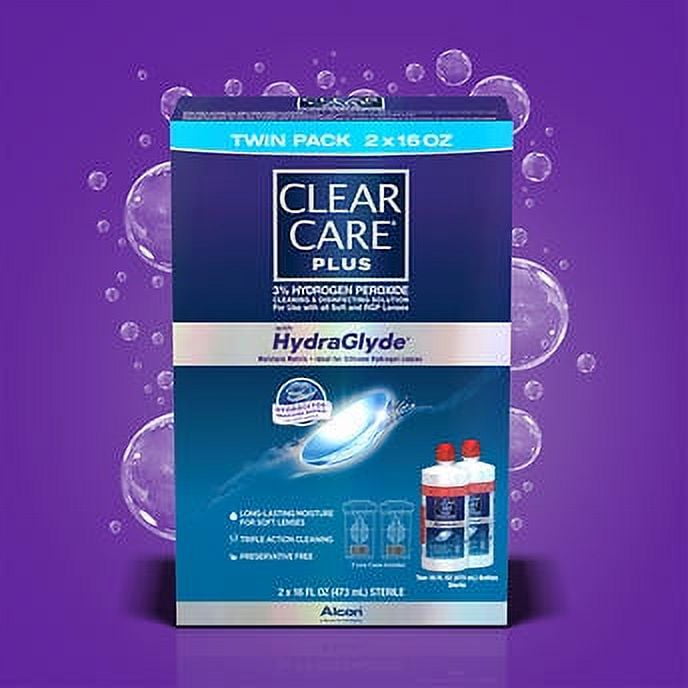 Clear Care Plus Twin Pack Lens Cleaning & Disinfecting Solution, 32oz