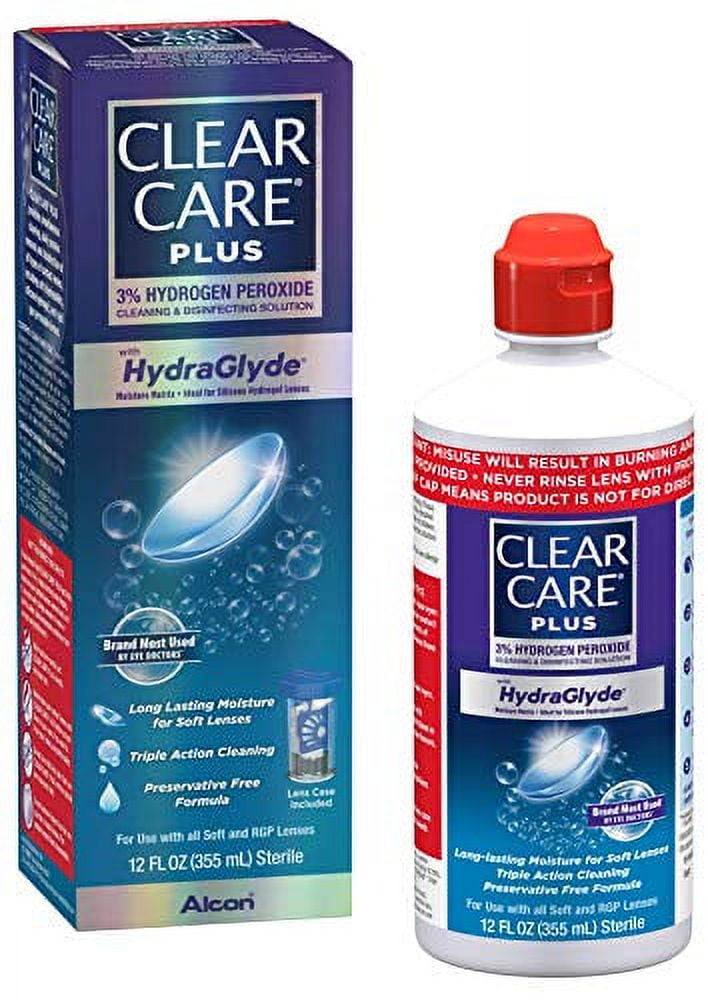 Clear Care Plus Cleaning and Disinfecting Solution with HydraGlyde 12