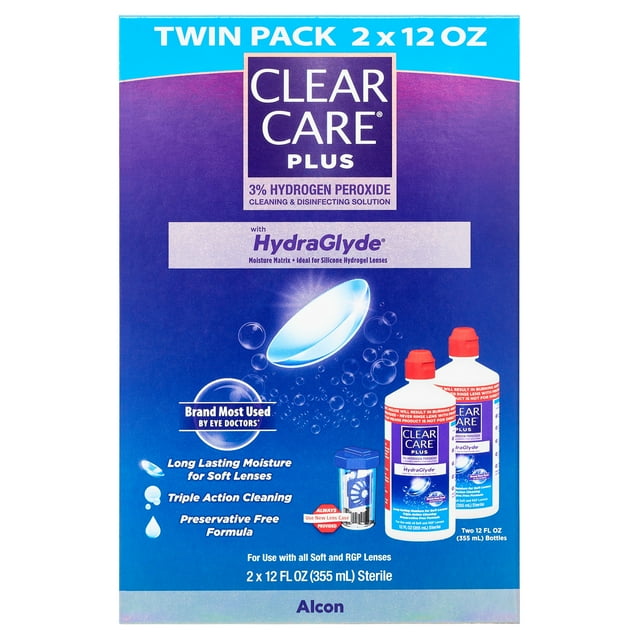 Clear Care Plus Contact Lens Cleaning Liquid Solution with HydraGlyde