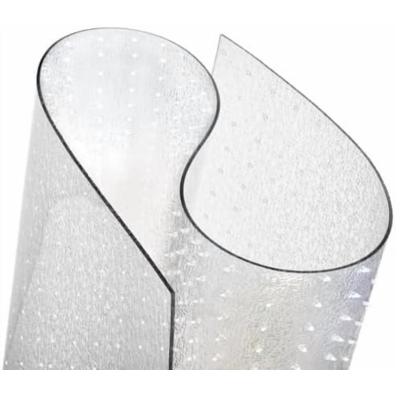 Clear Carpet Runner, USA Made, Safe, 36 x 60 Inch, 2mm Thick Cleated Vinyl, Clear Rug Runner for Walkway Floor, Vinyl Runner for High-Traffic Carpet