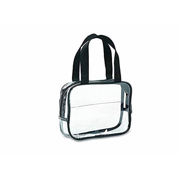 Clear Carry Bag with Handles - Black