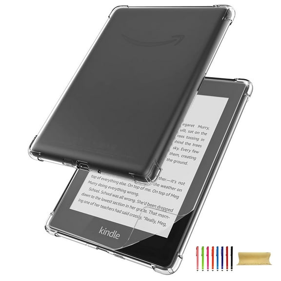 Clear Case for 7" Kindle Paperwhite 12th Generation 2024/Kindle Colorsoft Case with Screen Protector Film Anti-Glare Matte,Slim Anti-Yellow Soft TPU Bumper Back Cover for Amazon Kindle Paperwhite 2024
