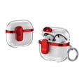 thumbnail image 1 of Clear Case for Apple Airpods 2nd Gen / 1st Generation , with Keychain Lock Button Wireless Charging Support Anti-Scratch Not-Yellowing Dustproof Bumper Case Cover for Apple AirPods 1 2, Red, 1 of 9
