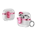 thumbnail image 1 of Clear Case for Apple Airpods 2nd Gen / 1st Generation , with Keychain Lock Button Wireless Charging Support Anti-Scratch Not-Yellowing Dustproof Bumper Case Cover for Apple AirPods 1 2, Pink, 1 of 9