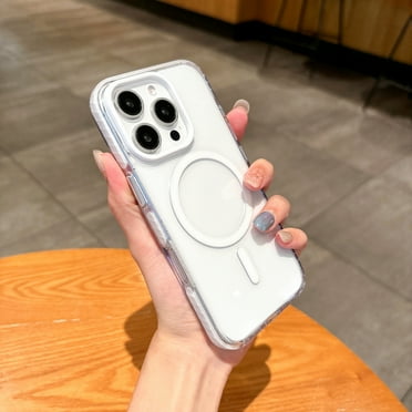 Clear Case for Apple iPhone 13, Compatible with Magsafe Magnetic Back Cover Drop Protection Anti-Scratch Bumper Rugged Slim Fit Transparent Phone Case for iPhone 13, White