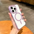 thumbnail image 1 of Clear Case for Apple iPhone 16, Compatible with Magsafe Magnetic Back Cover Drop Protection Anti-Scratch Bumper Rugged Slim Fit Transparent Phone Case for iPhone 16, Violet, 1 of 7
