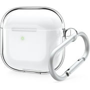 Clear Case Compatible with AirPods 4 Case - Compatible with AirPods 4th Generation Case, Carabiner Included, Reduced Yellowing, Wireless Charging, Shock Resistant, Full Protection Transparent