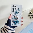 thumbnail image 1 of Clear Case Compatible with Samsung Galaxy S22 Ultra, Beautiful Butterflies Pattern Flexible TPU Shockproof Anti-Scratch Bumper Transparent Cover for Samsung Galaxy S22 Ultra with Ring Kickstand, C, 1 of 9