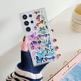 thumbnail image 1 of Clear Case Compatible with Samsung Galaxy S22 Ultra, Beautiful Butterflies Pattern Flexible TPU Shockproof Anti-Scratch Bumper Transparent Cover for Samsung Galaxy S22 Ultra with Ring Kickstand, A, 1 of 9