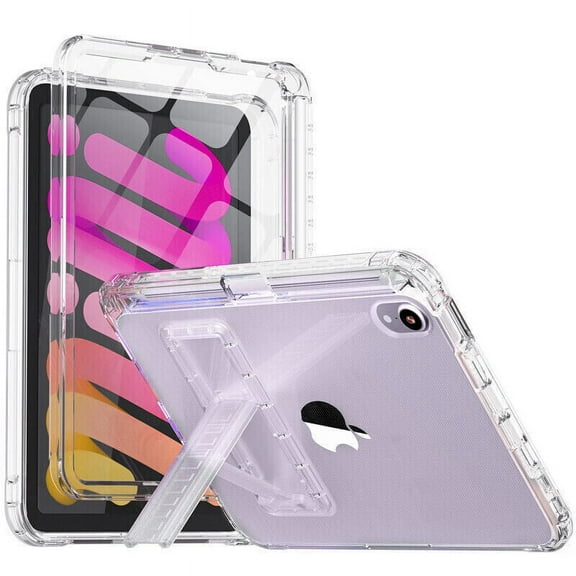 Clear Case For iPad Mini 6th Generation 8.3 inch 2021 Heavy Duty Shockproof Stand Cover