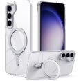 thumbnail image 1 of Clear Case for Galaxy S23 Hidden Kickstand and Magnetic Ring, Shockproof Man Case for Galaxy S23 Camera Protection Anti-Fingerprint Anti-Slip, Transparent Stand Case for Samsung S23, 1 of 12