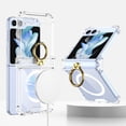 thumbnail image 1 of Clear Case for Galaxy Z Flip 5 with Magnet and Ring, Transparent Kickstand Case for Samsung Galaxy Z Flip 5 for Man and Woman, Shockproof Phone Case with Hinge Protector for Z Flip 5, 1 of 14