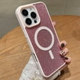 thumbnail image 1 of Clear Case with Glitter Paper for Apple iPhone 11 Pro Max, Compatible with Magsafe Anti-Yellow Hybrid Protection Shockproof Bumper Stylish Phone Case for iPhone 11 Pro Max, Pink, 1 of 6