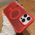 thumbnail image 1 of Clear Case with Glitter Paper for Apple iPhone 8 Plus/ iPhone 7 Plus, Compatible with Magsafe Anti-Yellow Hybrid Protection Shockproof Bumper Stylish Phone Case for iPhone 8 Plus/7 Plus,Red, 1 of 6