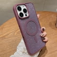 thumbnail image 1 of Clear Case with Glitter Paper for Apple iPhone XS Max, Compatible with Magsafe Anti-Yellow Hybrid Protection Shockproof Bumper Stylish Phone Case for iPhone XS Max, Winered, 1 of 6