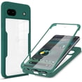 thumbnail image 1 of Clear Case for Google Pixel 6A with Built-in Screen Protector, Slim Shockproof Soft TPU Bumper Full Body Protection Phone Cover Case for Google Pixel 6A QC Green, 1 of 8