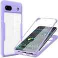 thumbnail image 1 of Clear Case for Google Pixel 6A with Built-in Screen Protector, Slim Shockproof Soft TPU Bumper Full Body Protection Phone Cover Case for Google Pixel 6A QC Purple, 1 of 8