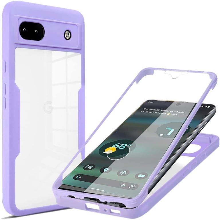 Google Pixel 6a 本体 パープル ケース付き 【画面割れあり】 Clear Case for Google Pixel 6A with Built-in Screen Protector