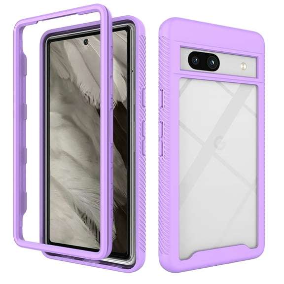 Clear Case for Google Pixel 8 Pro, Hybrid Silicone Durable 3-Layer [Not Yellowing][Military Grade Drop Protection] Shockproof/DropProof Protective Cover for Google Pixel 8 Pro,Purple